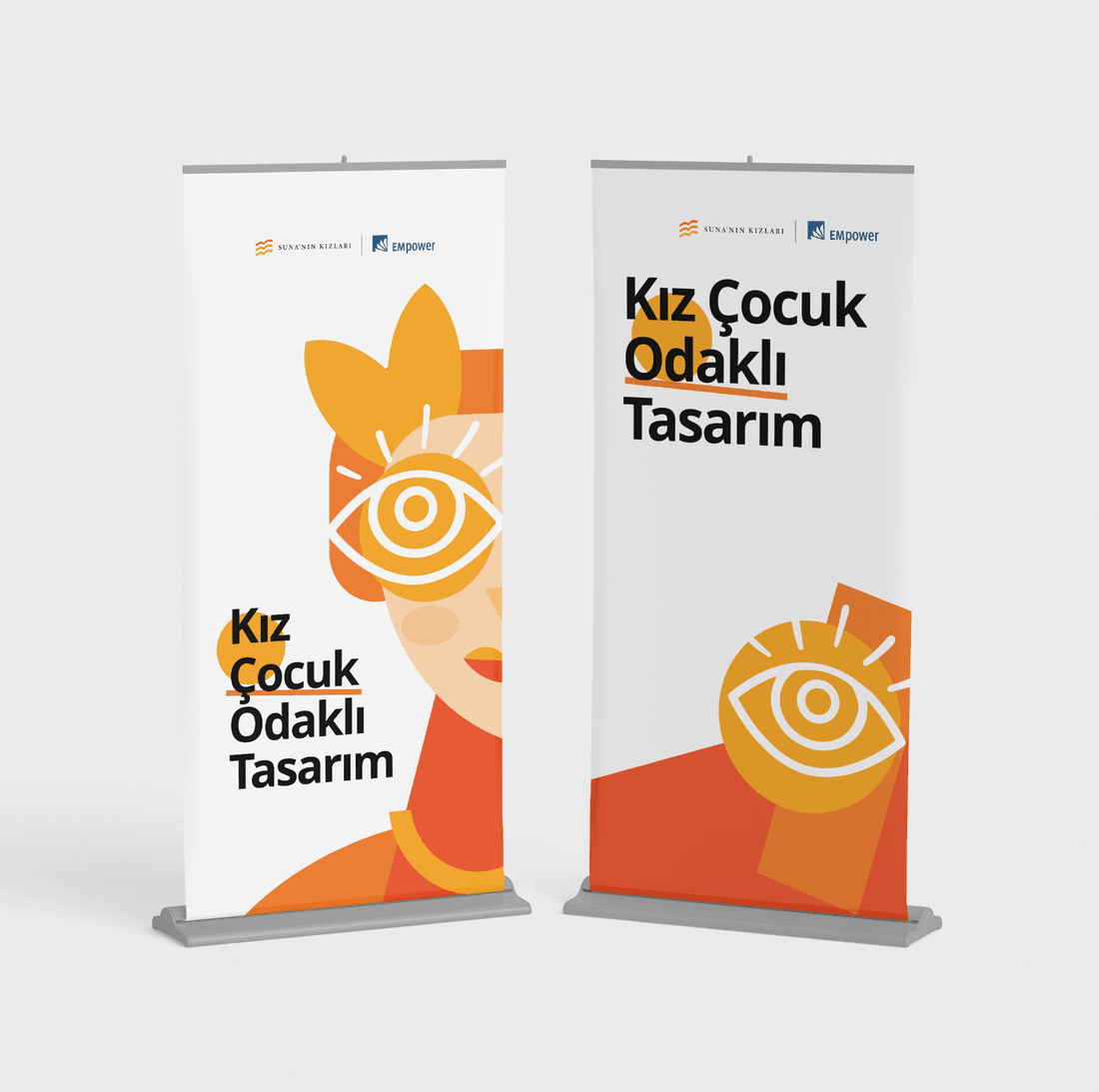 Kız Çocuk Odaklı Tasarım roll-up bannerları